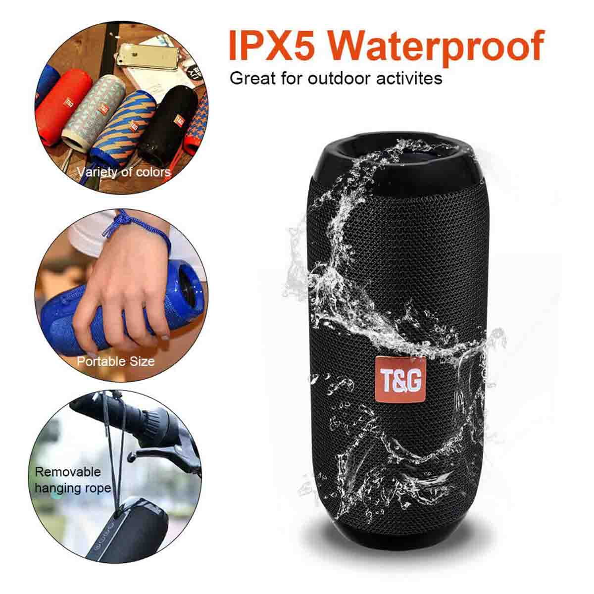T&G Portable Wireless Bluetooth Speaker - 3D Stereo Sound System w/TF, AUX, & USB Inputs - CALCUMART