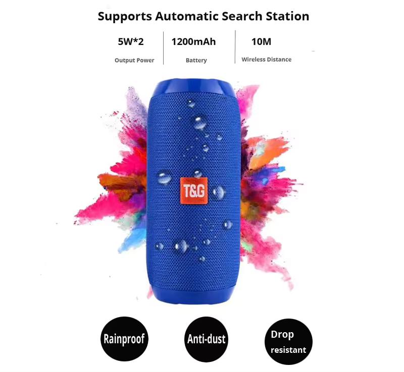T&G Portable Wireless Bluetooth Speaker - 3D Stereo Sound System w/TF, AUX, & USB Inputs - CALCUMART