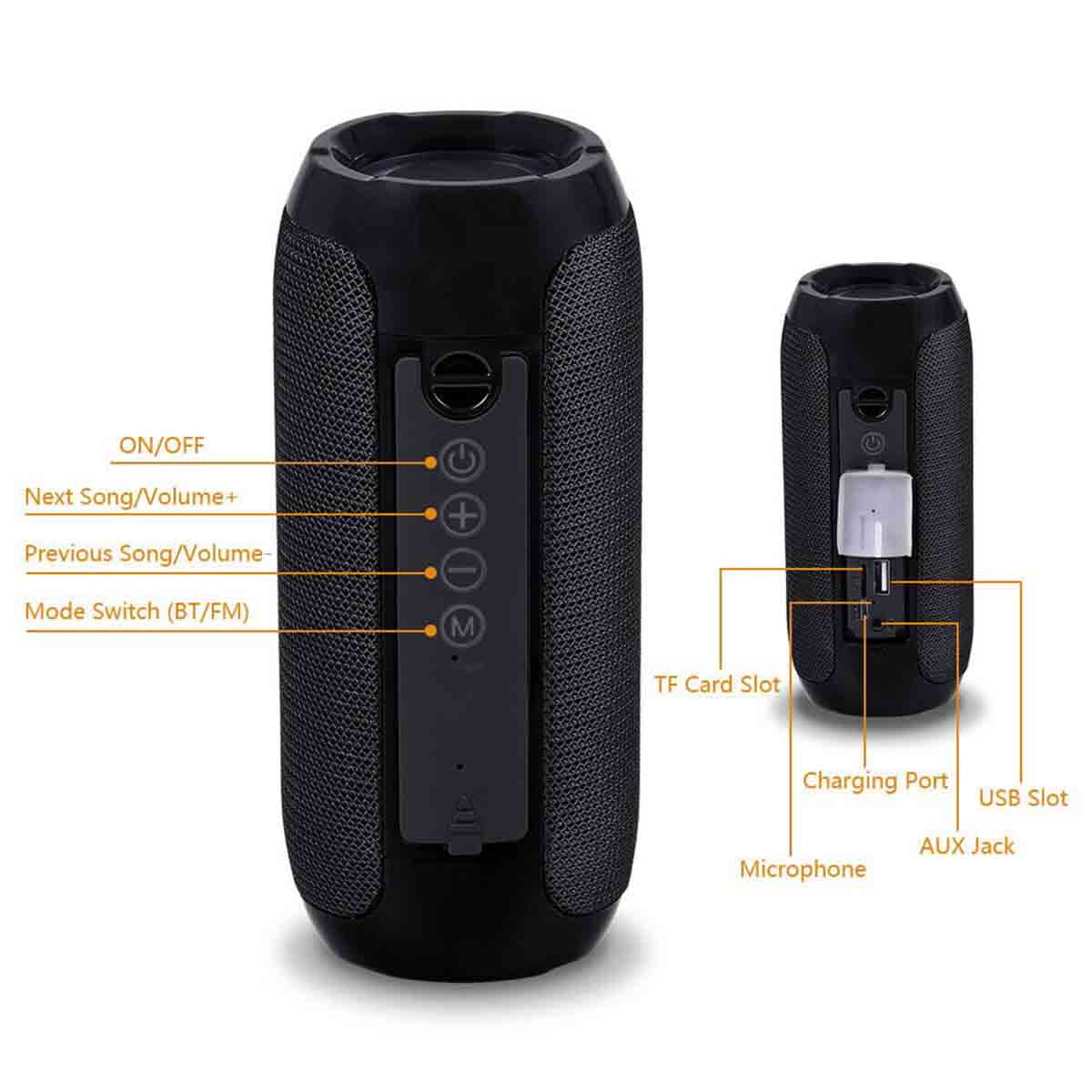 T&G Portable Wireless Bluetooth Speaker - 3D Stereo Sound System w/TF, AUX, & USB Inputs - CALCUMART