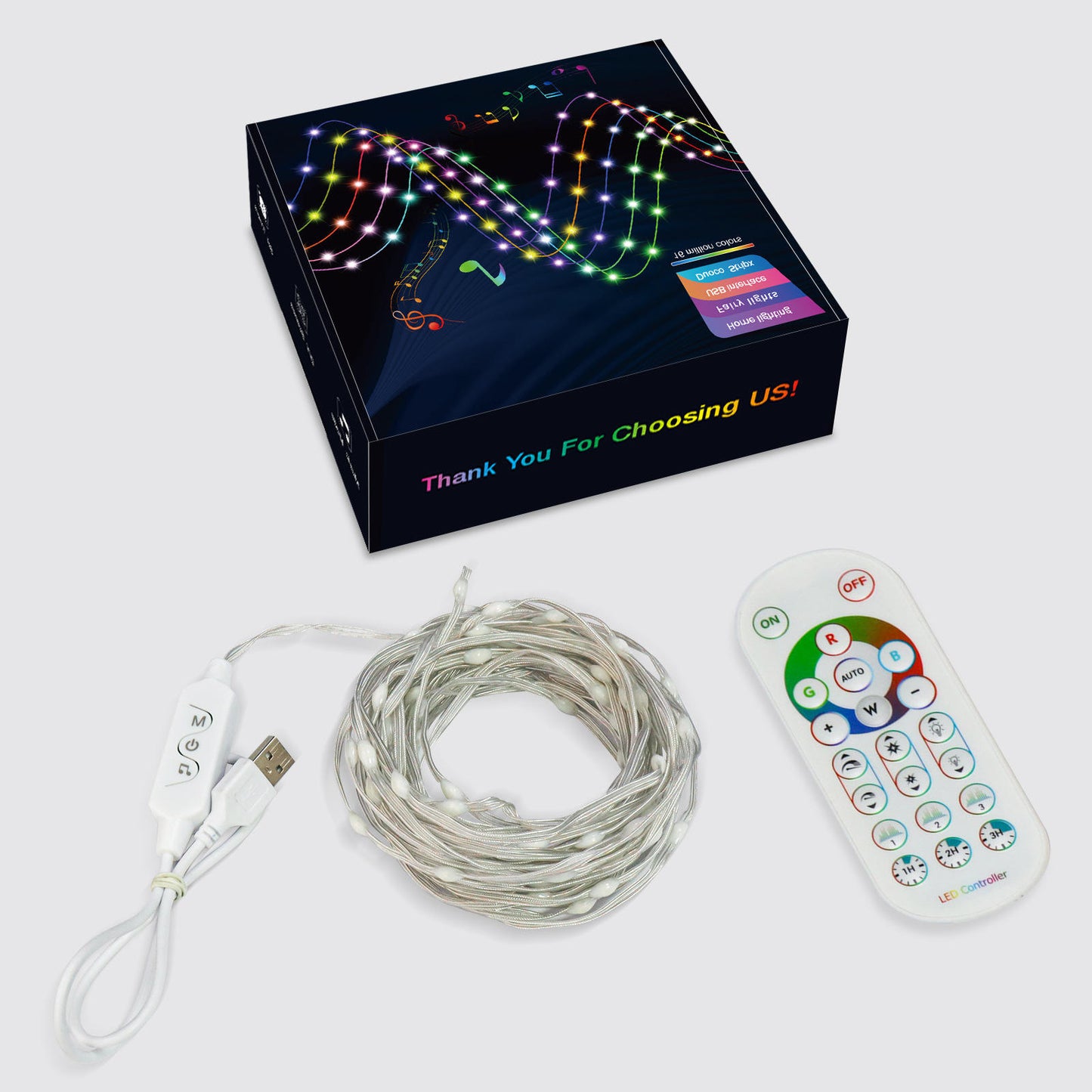 LED Wire String Lights - 5V Christmas Decoration, Small Premium Copper Wire Lights - CALCUMART