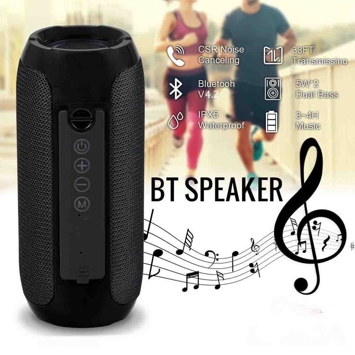 T&G Portable Wireless Bluetooth Speaker - 3D Stereo Sound System w/TF, AUX, & USB Inputs - CALCUMART