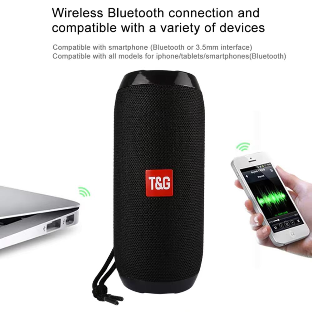T&G Portable Wireless Bluetooth Speaker - 3D Stereo Sound System w/TF, AUX, & USB Inputs - CALCUMART