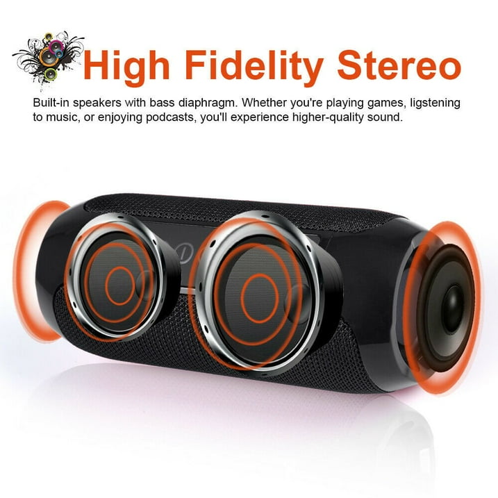 T&G Portable Wireless Bluetooth Speaker - 3D Stereo Sound System w/TF, AUX, & USB Inputs - CALCUMART