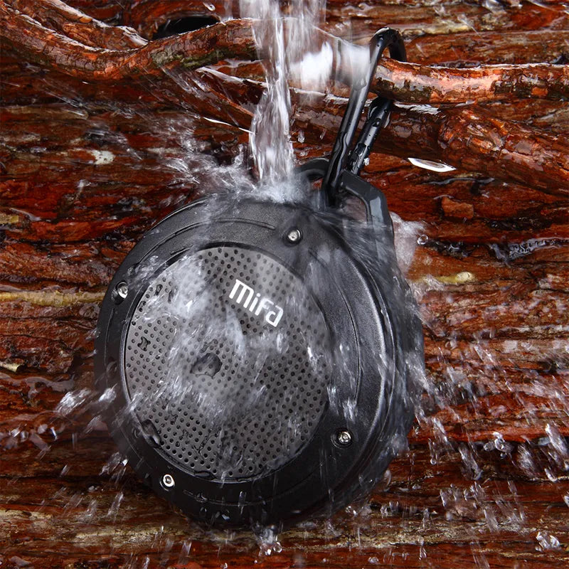 Title: MIFA F10 Shock-Resistant Outdoor Wireless Bluetooth Stereo Speaker with Built-In Mic, IPX6 Waterproof Rating, and Enhanced Bass - CALCUMART