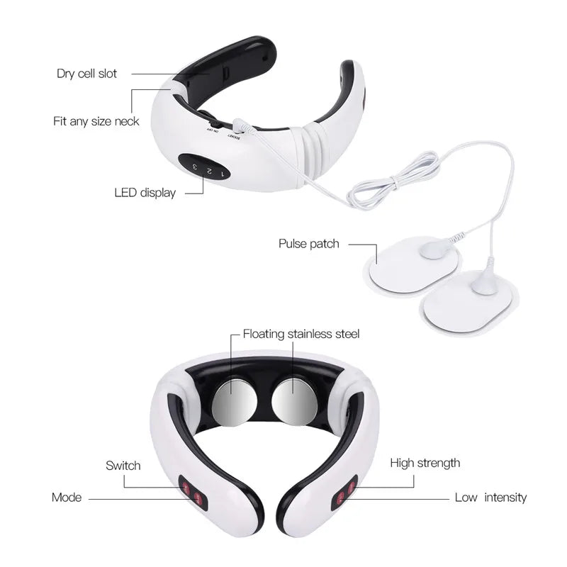 Electric Pulse Back & Neck Massager - CALCUMART