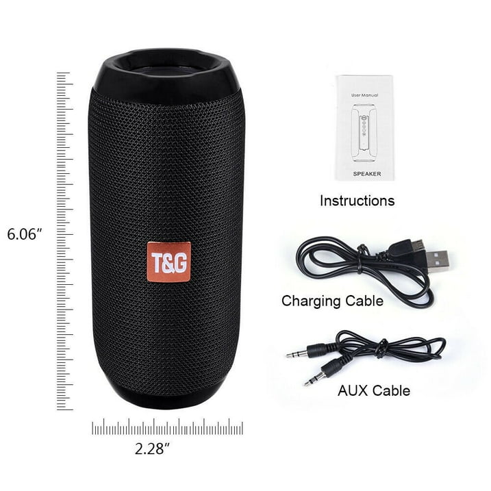 T&G Portable Wireless Bluetooth Speaker - 3D Stereo Sound System w/TF, AUX, & USB Inputs - CALCUMART