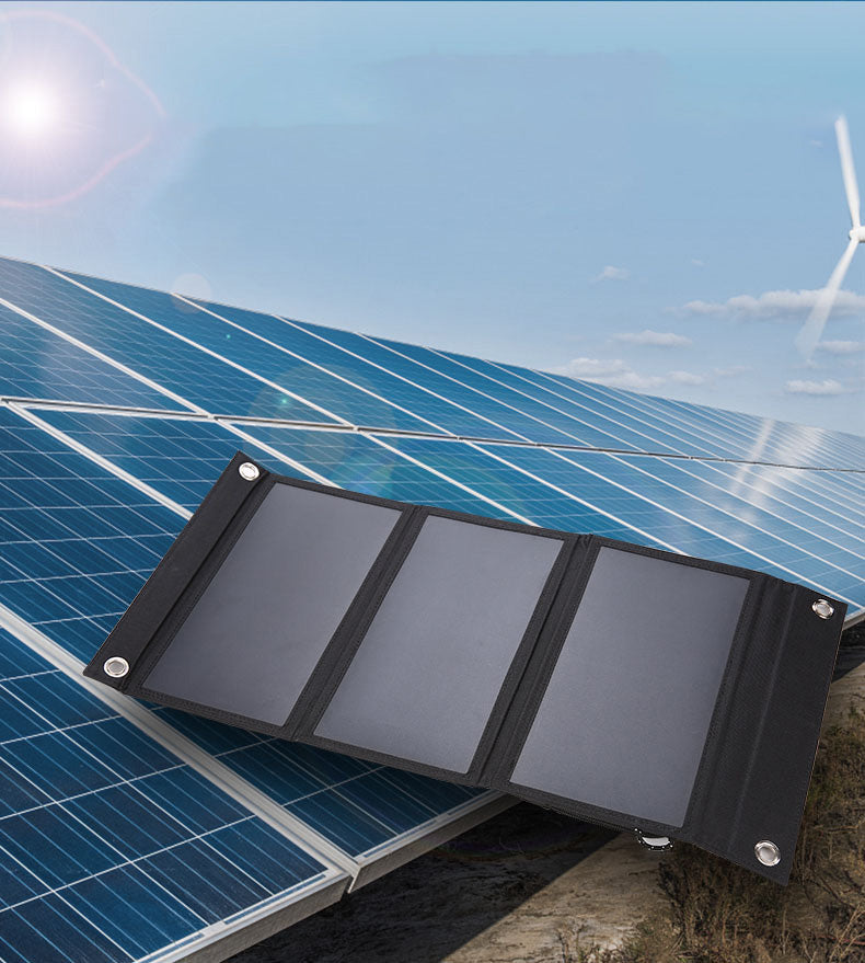 Waterproof Solar Charger: Portable Folding Bag for 5V/21W Mobile Device Charging - CALCUMART