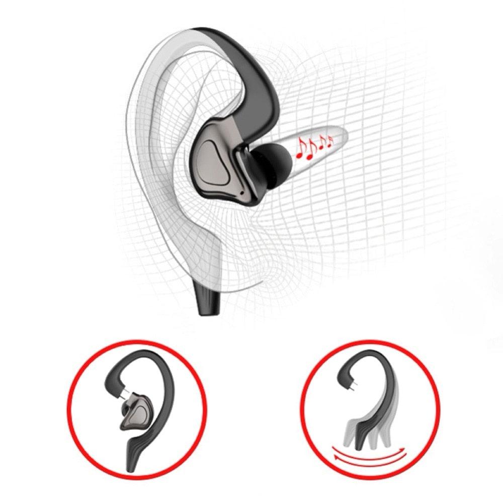 TWS VV2 Bluetooth Earphones With Microphones Sport Ear-Hook LED Display Wireless Headphones HiFi Stereo Earbuds Waterproof Headsets - CALCUMART