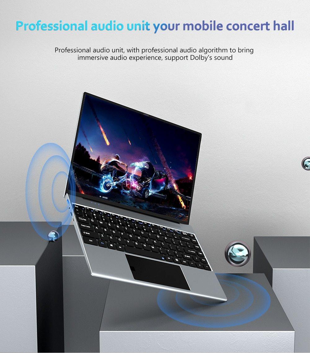 13.5" KUU YoBook Metal Laptop with 3K IPS Display, Intel Pentium J3710, 4GB RAM, 128GB SSD, Windows 10, WiFi, and Type-C Connectivity - CALCUMART