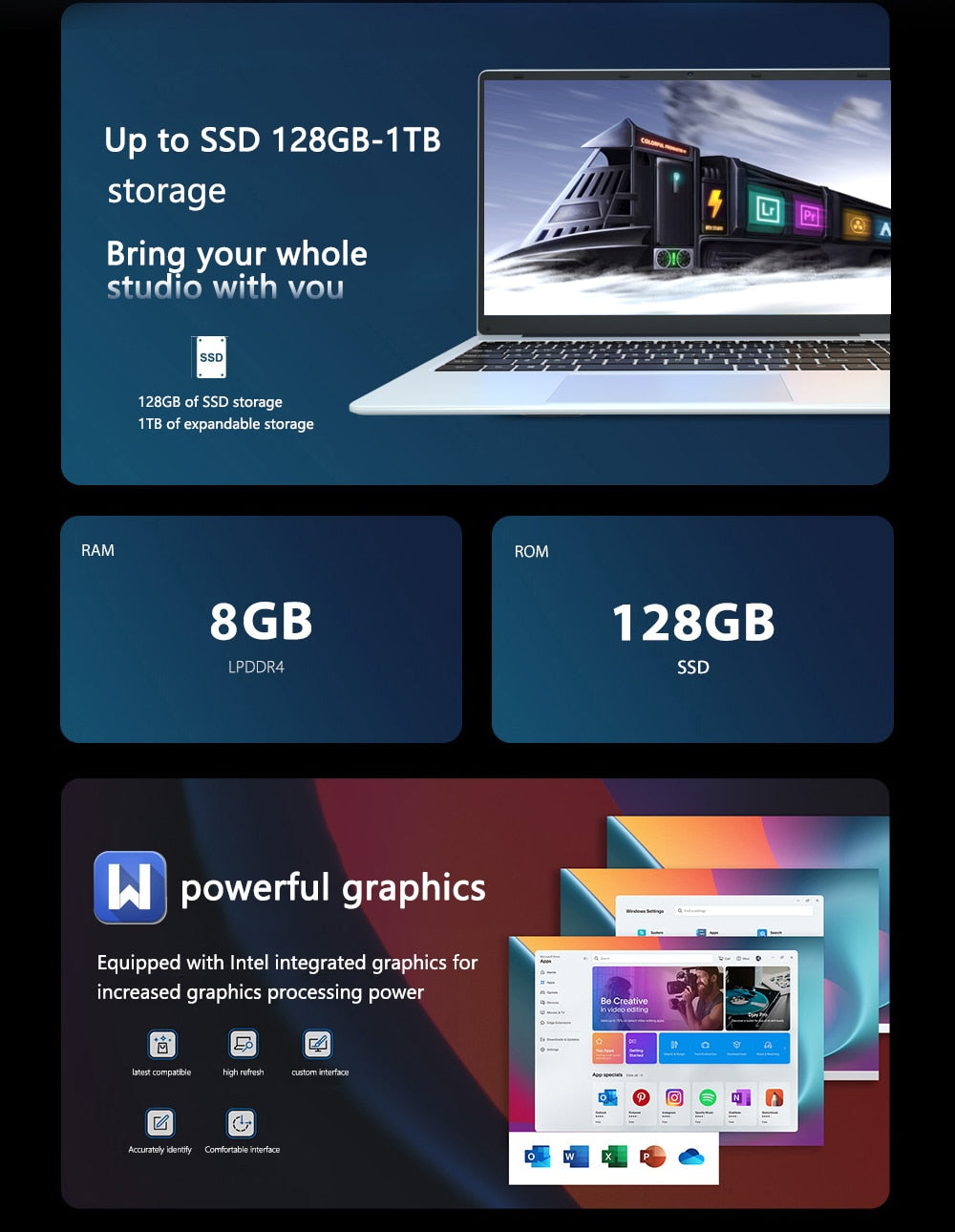 KUU Xbook 2 Notebook - 14.1" FHD, Celeron J4105, 8GB RAM, 128, 256, 512GB SSD, Win 11, WiFi, Bluetooth - CALCUMART