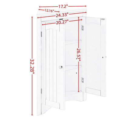 Multifunctional Sideboard Corner Cabinet w/Doors & Shelves for Bathroom, Kitchen, & Living Room - CALCUMART