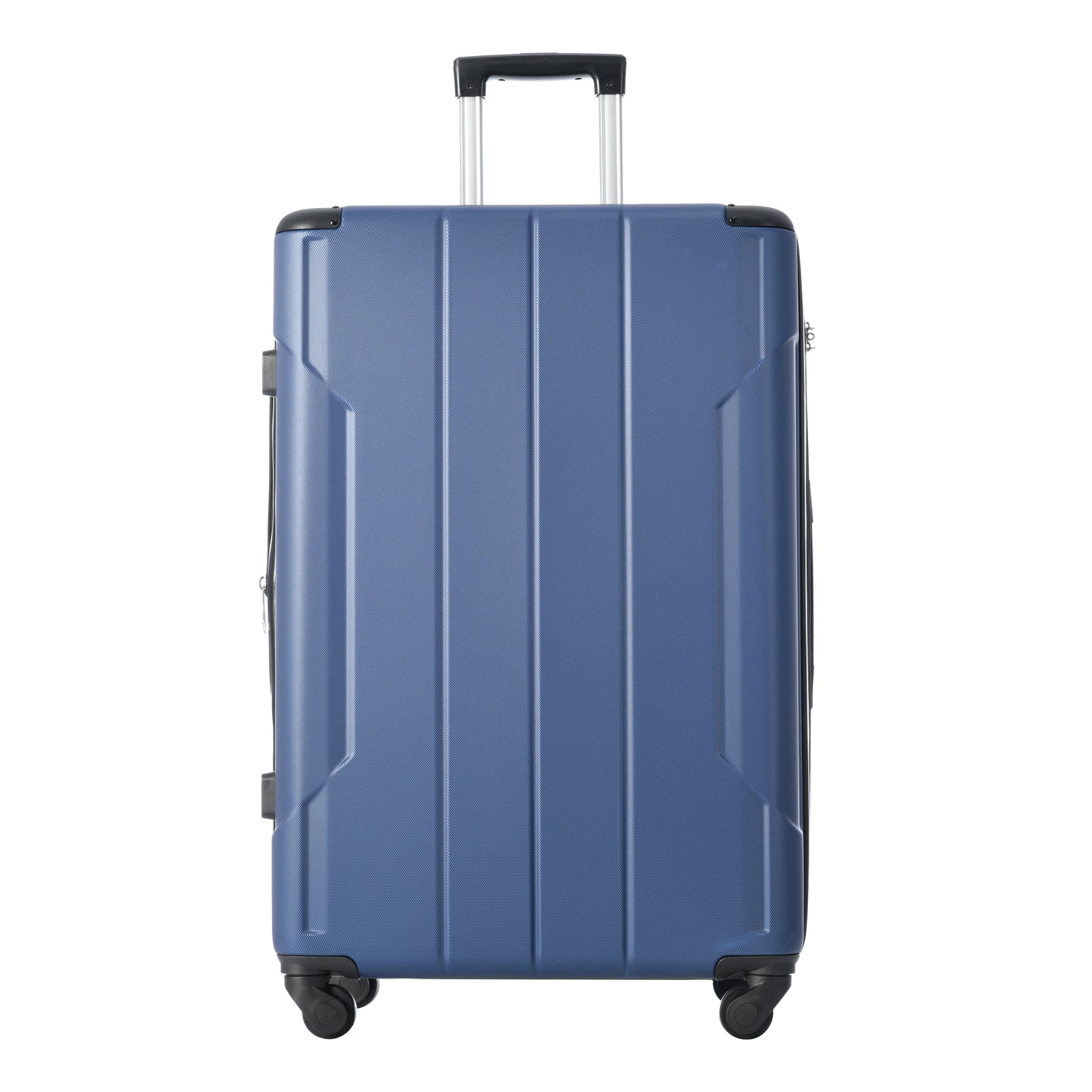 24'' Lightweight Expandable Hardshell Spinner Suitcase, ABS, Blue, w/TSA Lock (Single Luggage) - CALCUMART