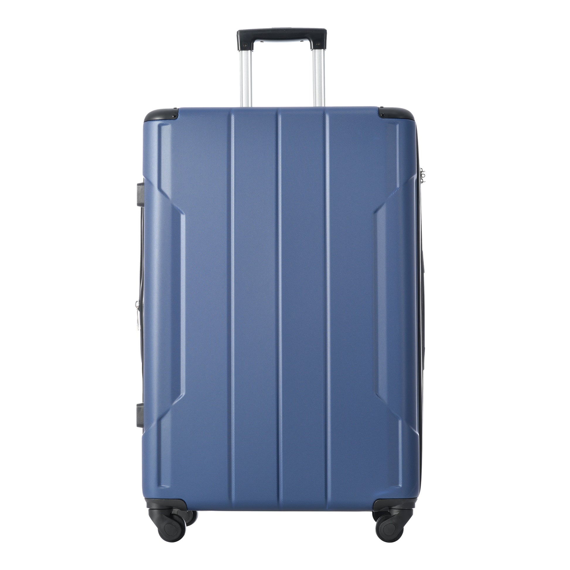 24'' Lightweight Expandable Hardshell Spinner Suitcase, ABS, Blue, w/TSA Lock (Single Luggage) - CALCUMART