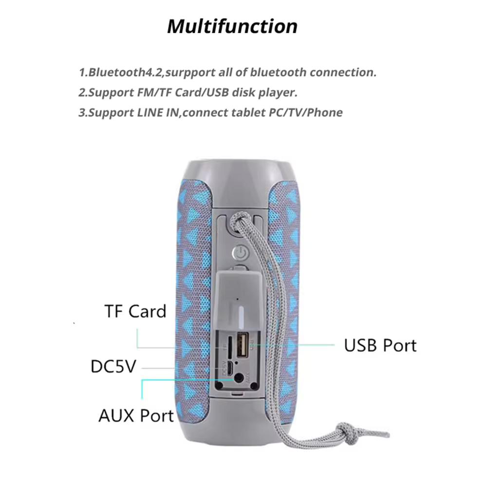 T&G Portable Wireless Bluetooth Speaker - 3D Stereo Sound System w/TF, AUX, & USB Inputs - CALCUMART
