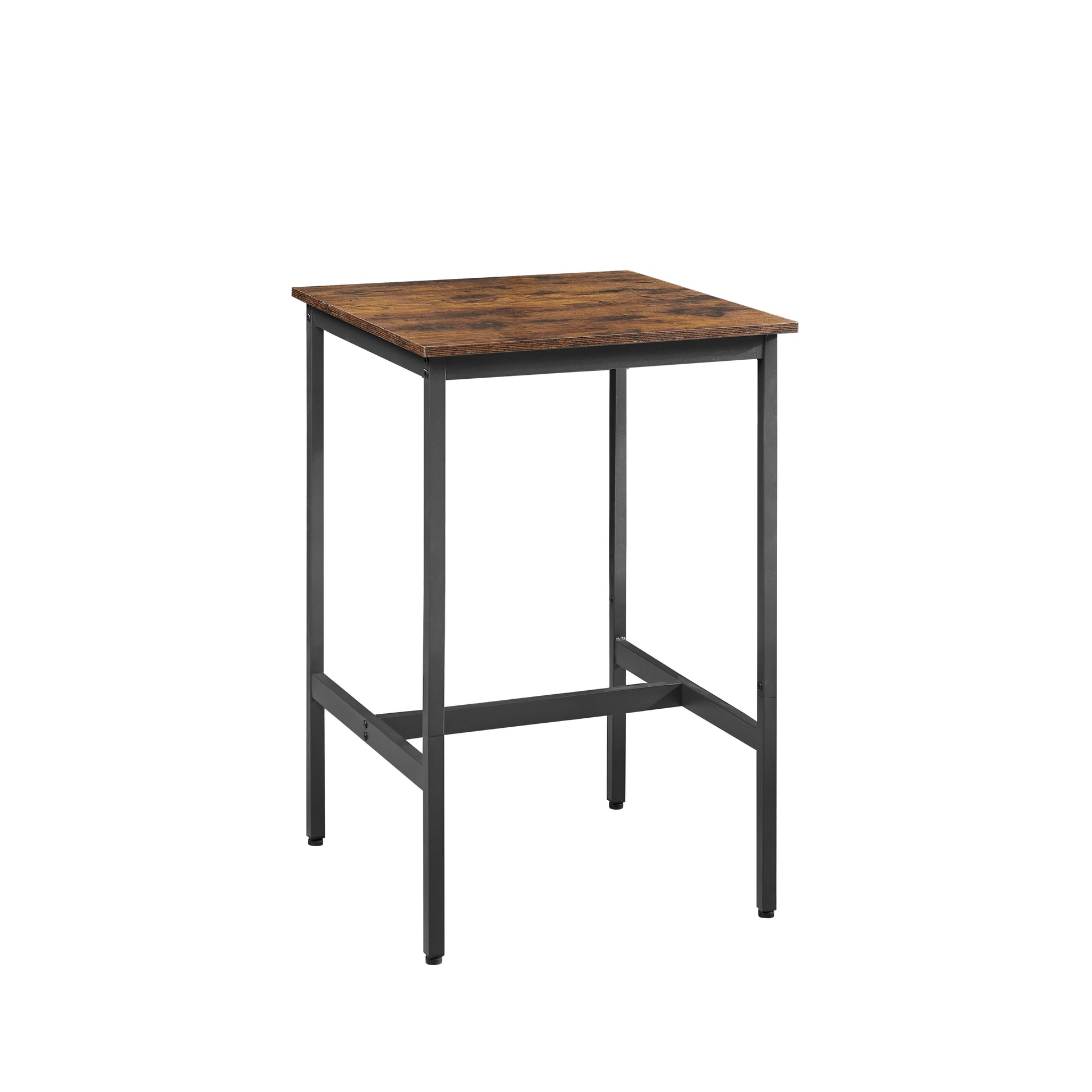 Industrial Style 3-Piece Bar Table Set, Rustic Brown and Black - CALCUMART