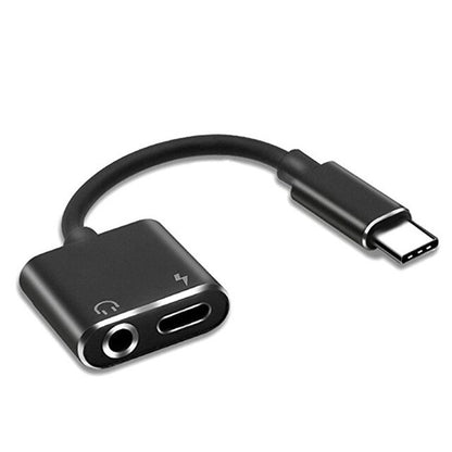 2x Dual-Function USB Type-C Adapters: Earphones Charging Splitter with 3.5mm Headphone Jack Audio Aux - CALCUMART