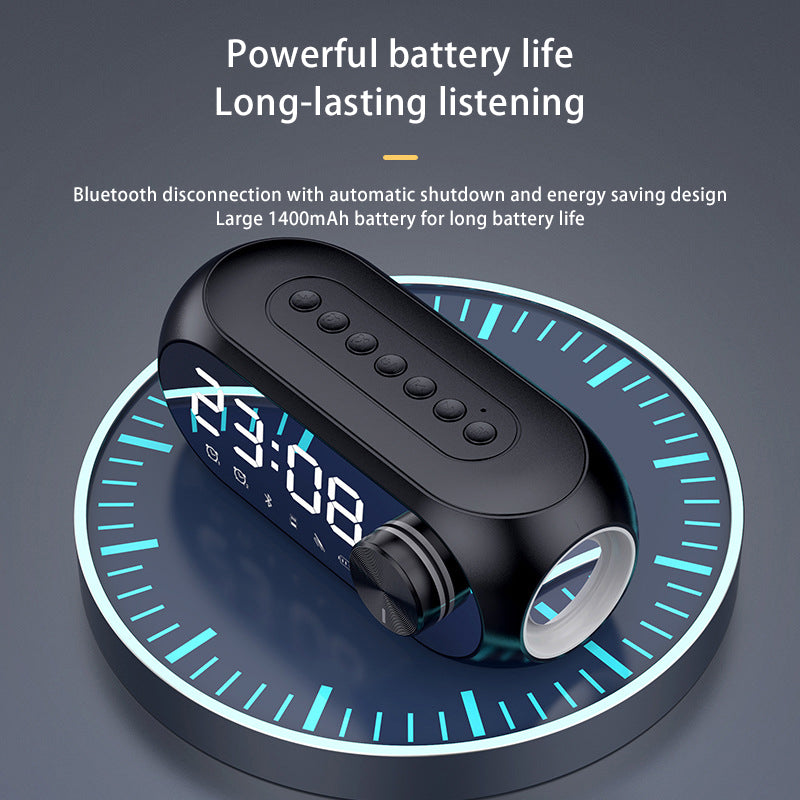 S8 RGB Wireless Bluetooth Mirror Speaker with Dual Alarm Clock for Smartphone and Computer - CALCUMART