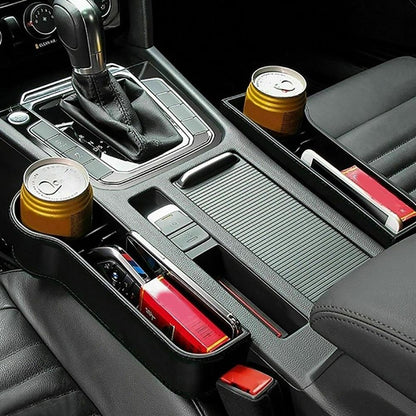 Universal Auto Organizer - Car Seat Crevice, Plastic Storage, Cup, Phone Holder - CALCUMART