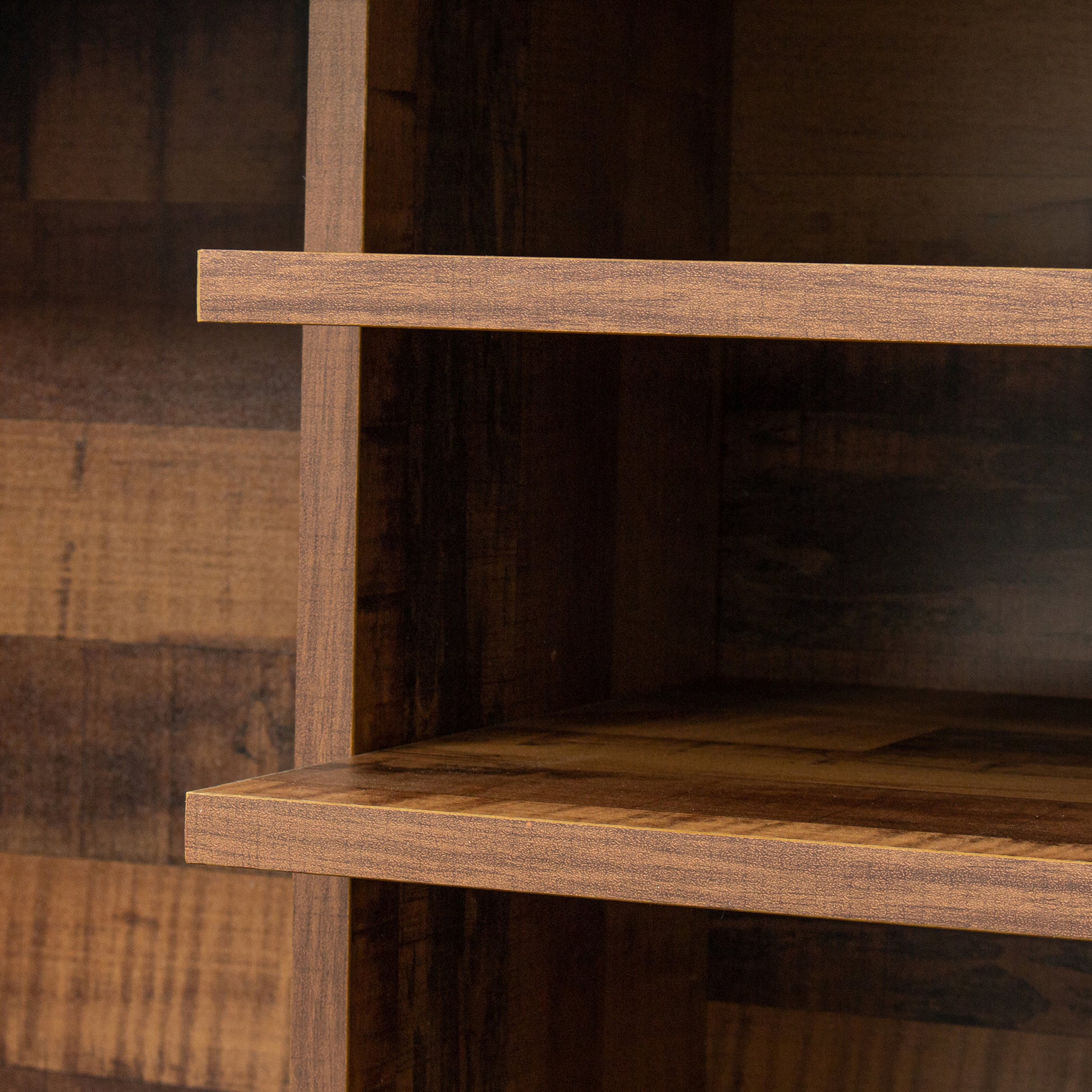 Premium TV Stand w/ High-Quality Particle Board and Fir Wood, 1 Storage Cabinet & 2 Shelves - CALCUMART