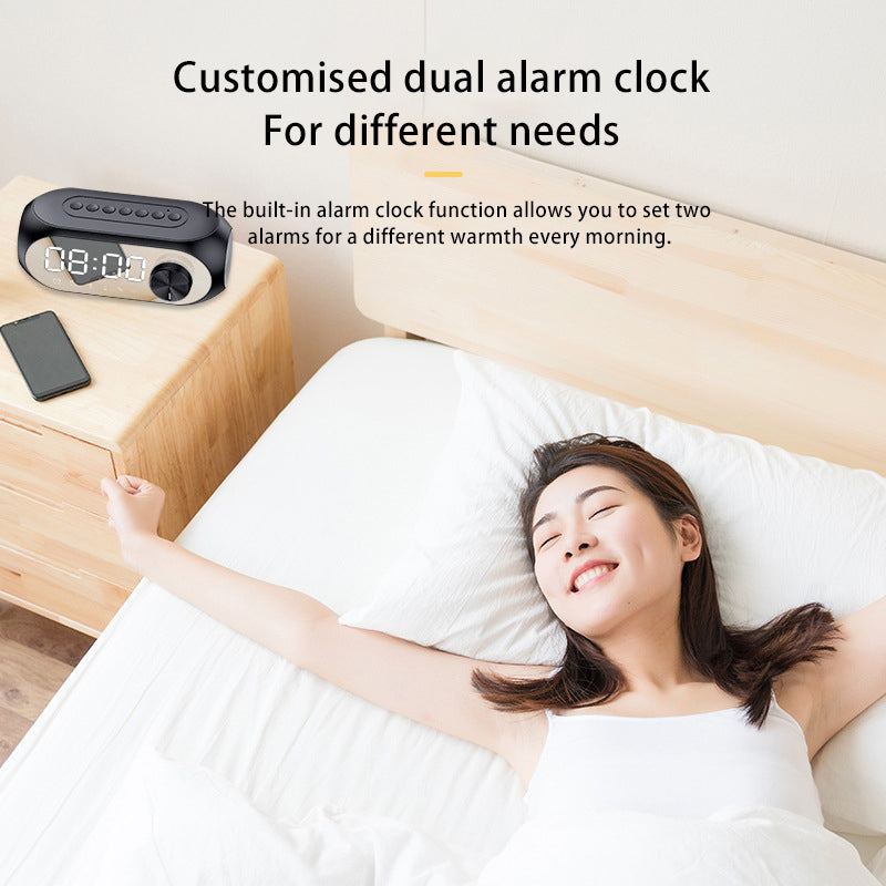 S8 RGB Wireless Bluetooth Mirror Speaker with Dual Alarm Clock for Smartphone and Computer - CALCUMART