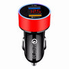 Dual USB Car Charger with LCD Display: QC3.0+2.4A Fast Charging, 12-24V, Auxiliary Power Outlet Adapter - CALCUMART