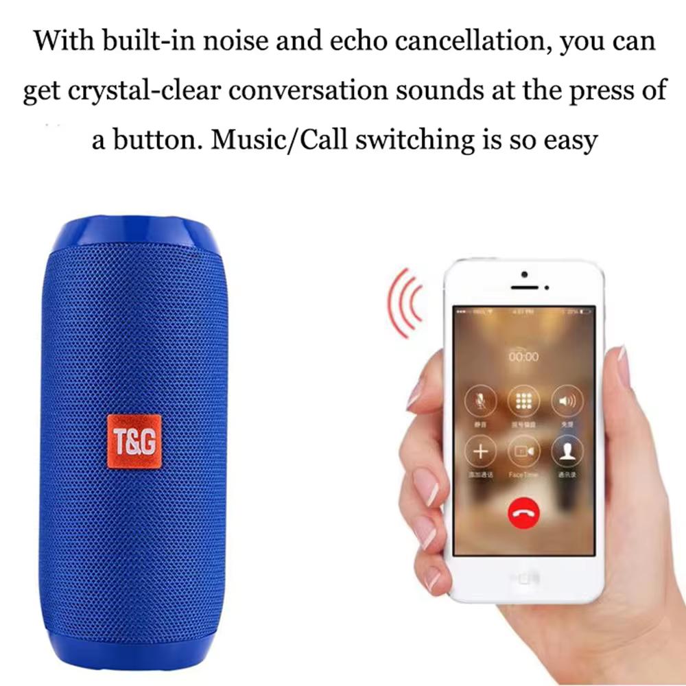 T&G Portable Wireless Bluetooth Speaker - 3D Stereo Sound System w/TF, AUX, & USB Inputs - CALCUMART