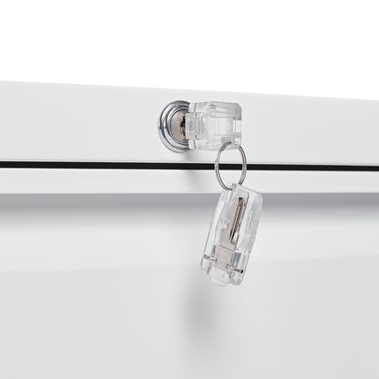 White Horizontal File Cabinet w/Lock - 2 Drawer Metal Filing Cabinet for Legal Documents & Office Use - CALCUMART