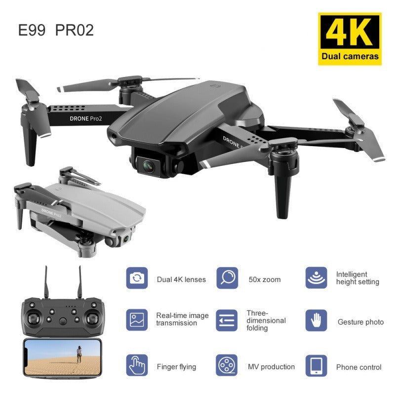 E99 PRO2 Aerial Explorer: Foldable Quad-Axis Drone for Long-Range Aerial Photography and Fixed-Height Precision Flight - CALCUMART