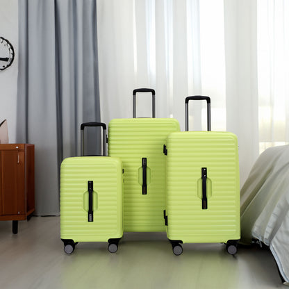 3-Piece Luggage Set — PC+ABS, 360-Degree Spinner Wheels, TSA Lock, Light Green (20"/24"/28") - CALCUMART