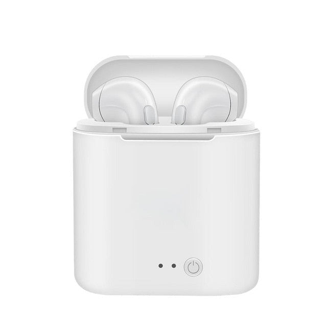 i7s TWS Mini Wireless Bluetooth Earphones with Stereo Sound, Earbud Headset, Charging Box, and Mic - Compatible with All Smartphones - CALCUMART
