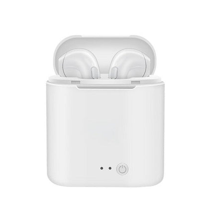 i7s TWS Mini Wireless Bluetooth Earphones with Stereo Sound, Earbud Headset, Charging Box, and Mic - Compatible with All Smartphones - CALCUMART