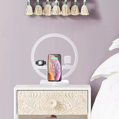 3-in-1 Qi Fast Wireless Charger Dock: iPhone 11 Pro Max, Apple Watch, AirPods Charger with LED Lamp [FREE SHIPPING] - CALCUMART