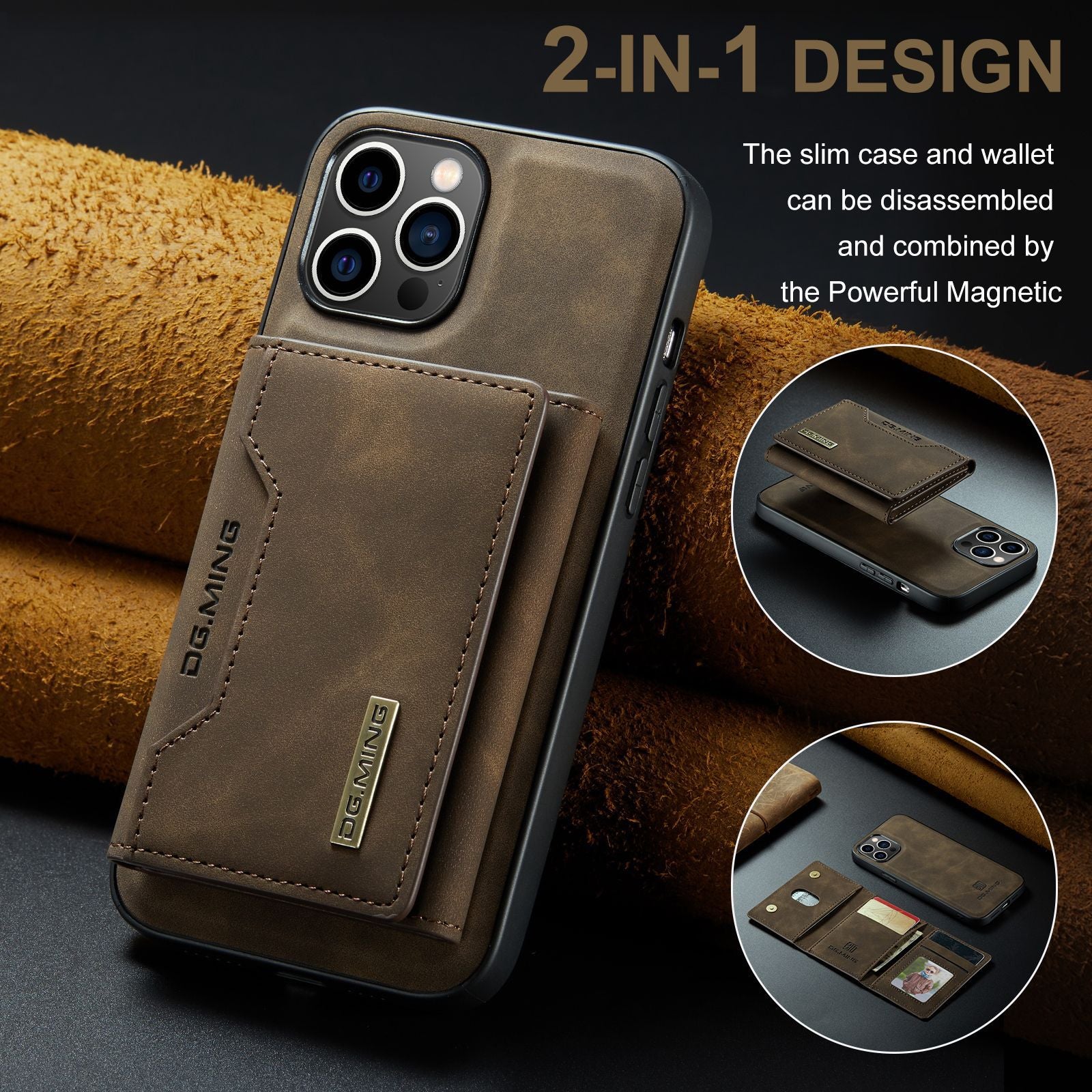 DG.MING M2 Magnetic Card Case - iPhone X, 11, 12, 13, 14 Pro Max Magnetic Protective Cover - CALCUMART
