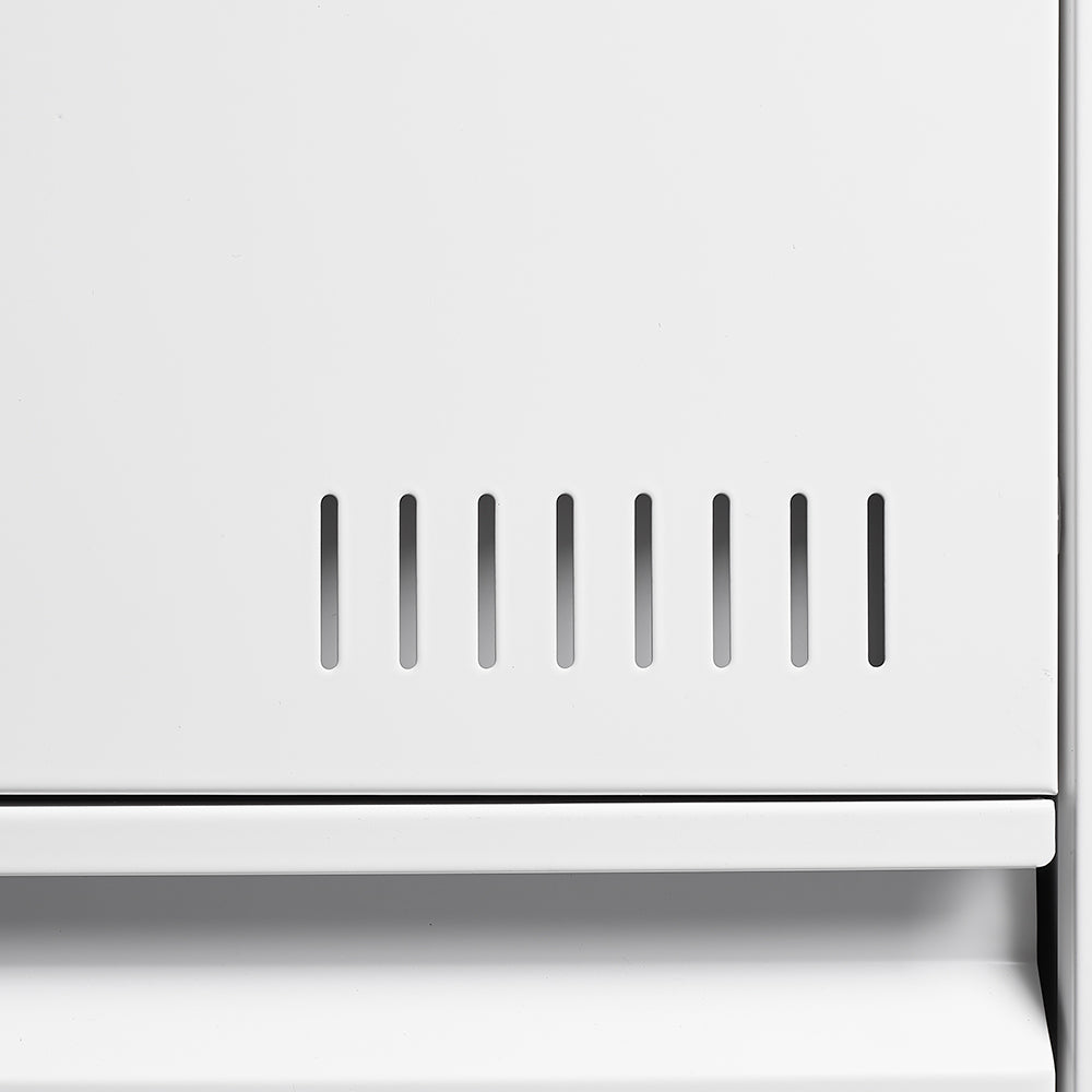 White Horizontal File Cabinet w/Lock - 2 Drawer Metal Filing Cabinet for Legal Documents & Office Use - CALCUMART