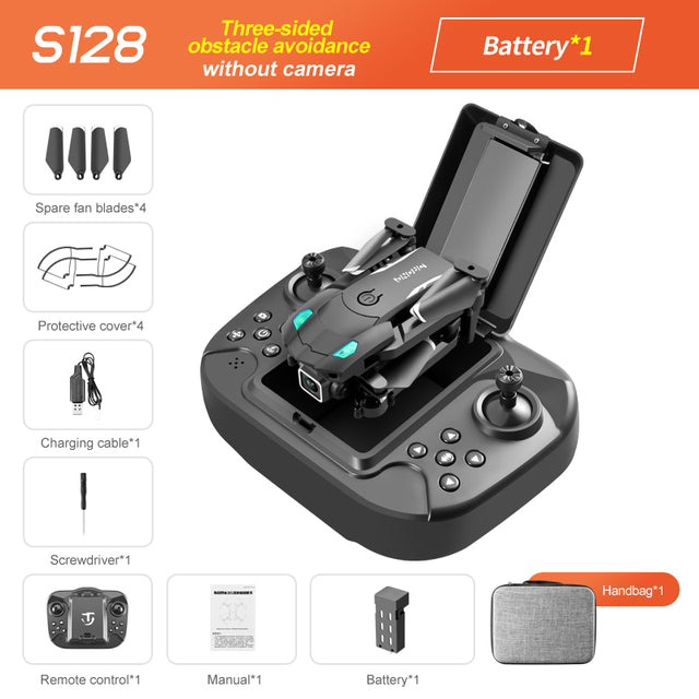 S128 Three-Sided Obstacle Avoidance Drone - 4K Dual Camera HD Aerial Photography Quadcopter with Mini Fixed Height and Remote Control [FREE SHIPPING] - CALCUMART