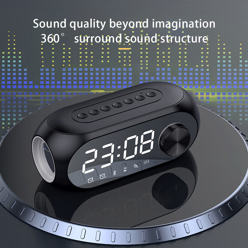 S8 RGB Wireless Bluetooth Mirror Speaker with Dual Alarm Clock for Smartphone and Computer - CALCUMART
