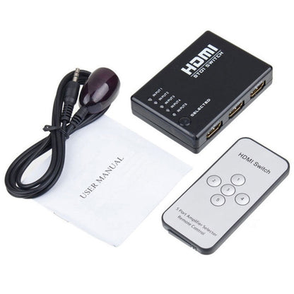 Mini 5-Port 1080P HDMI Switch and Splitter with IR Remote Control - CALCUMART