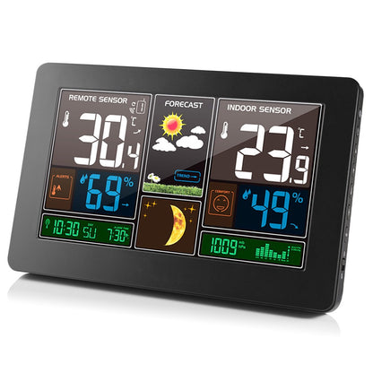 Vivid Screen Weather Clock 3378: Weather Forecast, Radio Wave, Indoor/Outdoor Temperature LED Electronic Clock - CALCUMART