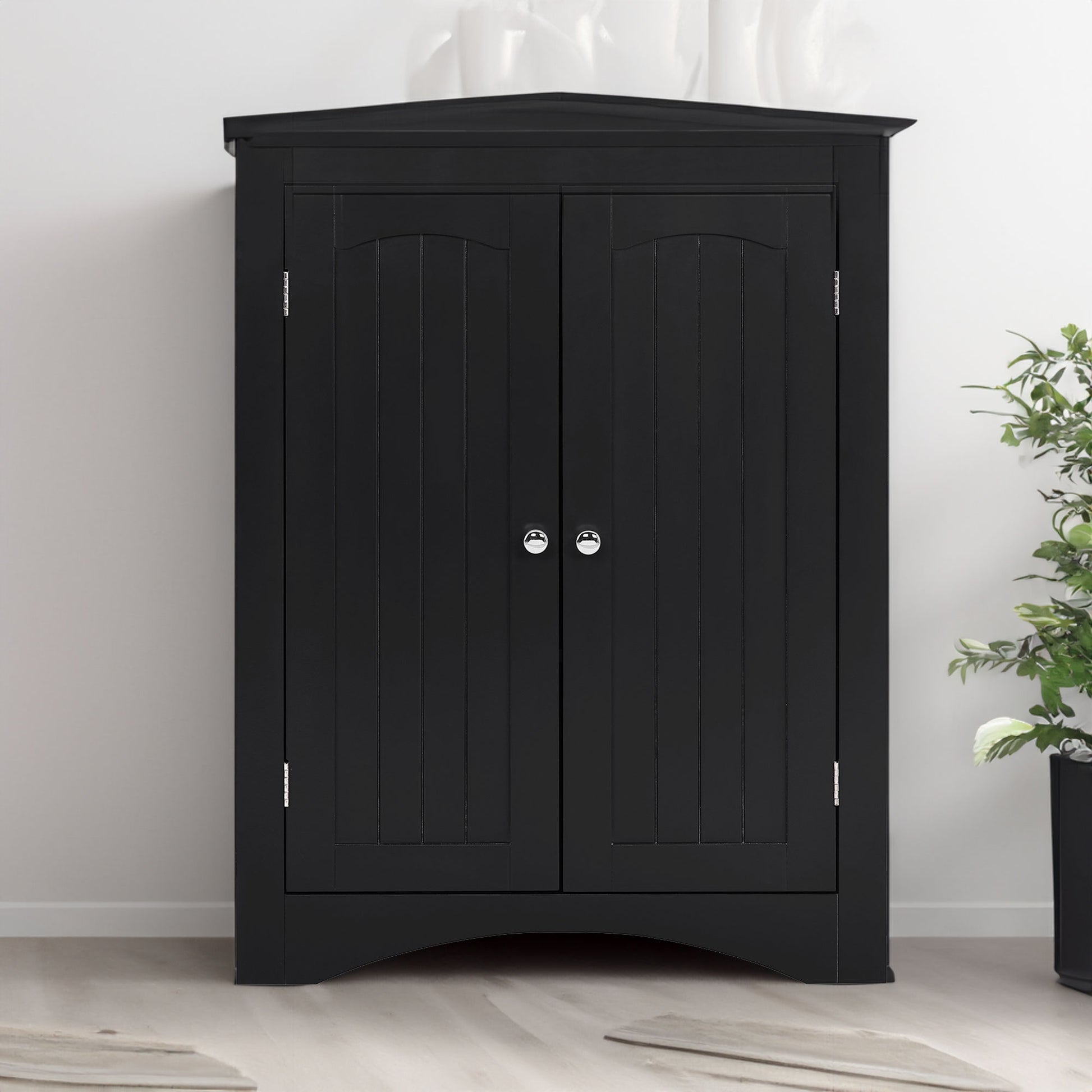 Multifunctional Sideboard Corner Cabinet w/Doors & Shelves for Bathroom, Kitchen, & Living Room - CALCUMART