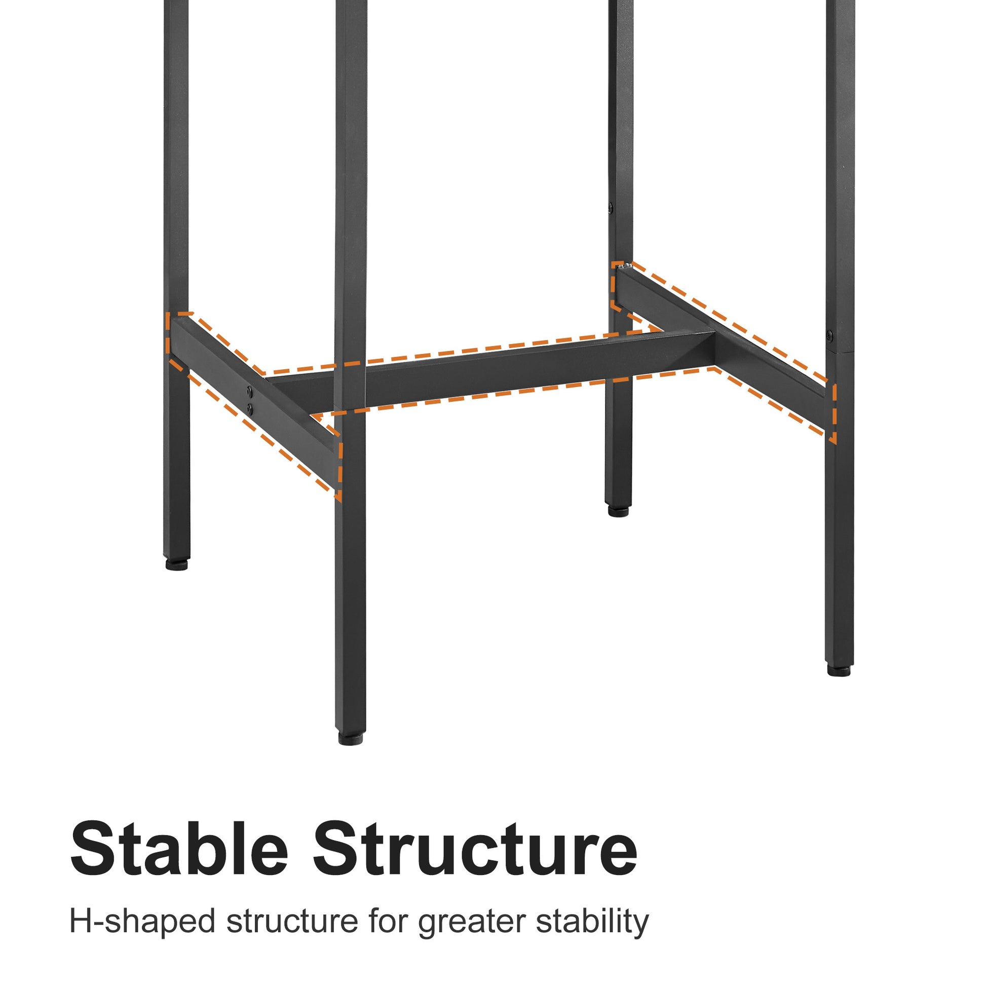 Industrial Style 3-Piece Bar Table Set, Rustic Brown and Black - CALCUMART