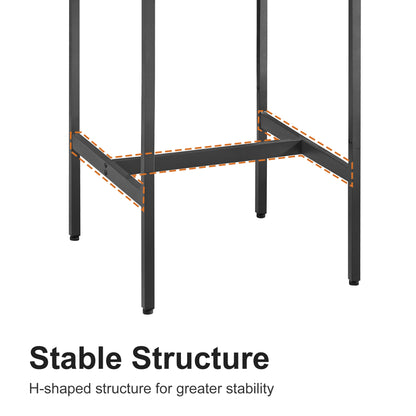 Industrial Style 3-Piece Bar Table Set, Rustic Brown and Black - CALCUMART