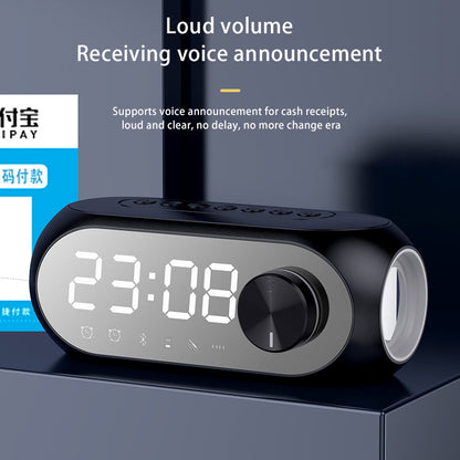 S8 RGB Wireless Bluetooth Mirror Speaker with Dual Alarm Clock for Smartphone and Computer - CALCUMART