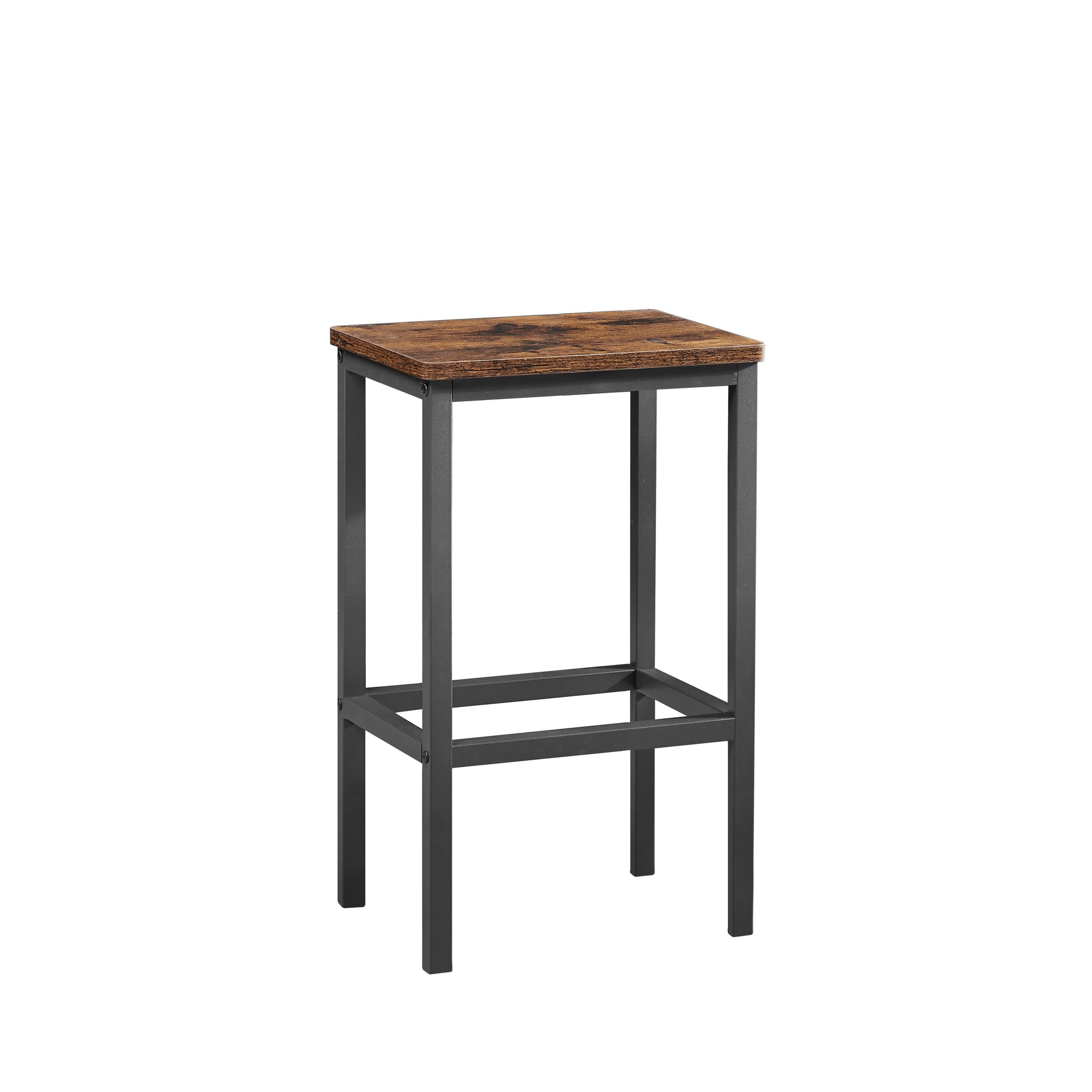 Industrial Style 3-Piece Bar Table Set, Rustic Brown and Black - CALCUMART