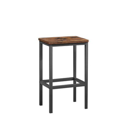 Industrial Style 3-Piece Bar Table Set, Rustic Brown and Black - CALCUMART