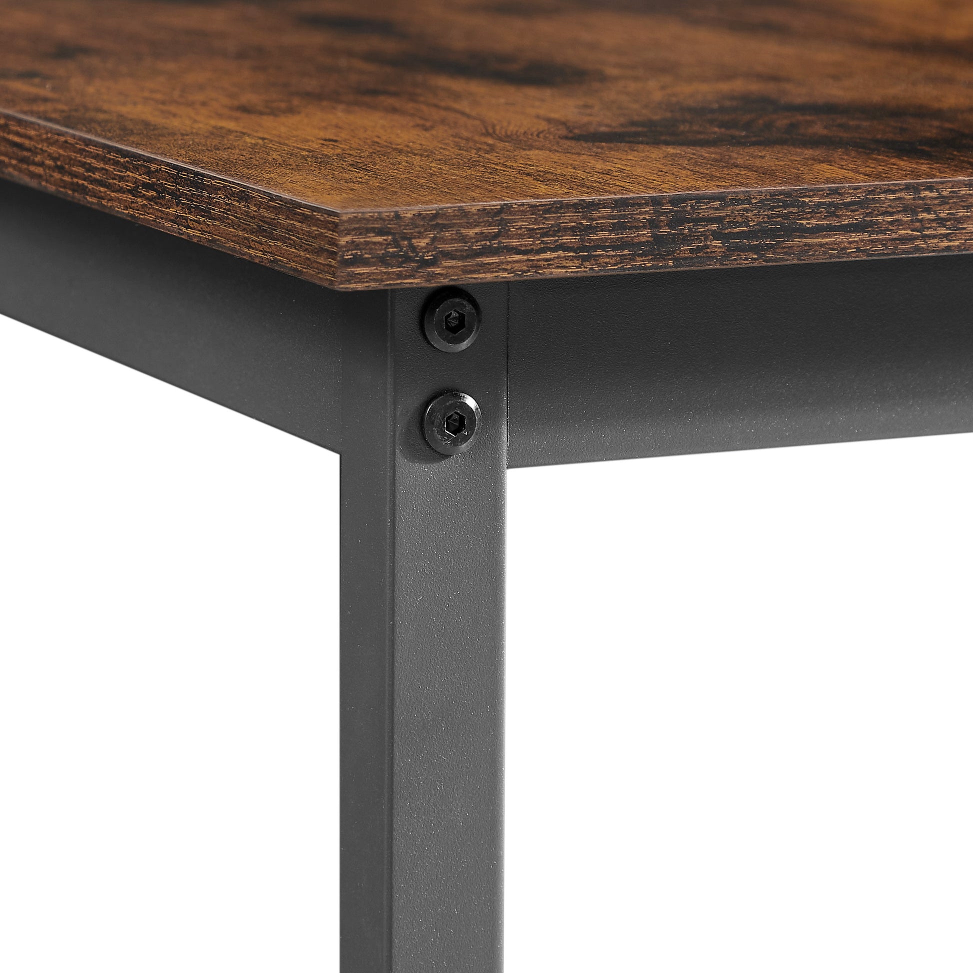 Industrial Style 3-Piece Bar Table Set, Rustic Brown and Black - CALCUMART