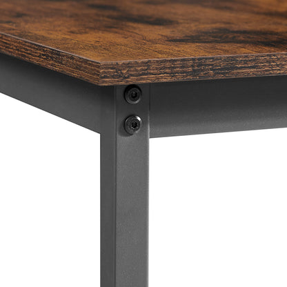 Industrial Style 3-Piece Bar Table Set, Rustic Brown and Black - CALCUMART