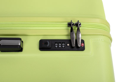 3-Piece Luggage Set — PC+ABS, 360-Degree Spinner Wheels, TSA Lock, Light Green (20"/24"/28") - CALCUMART