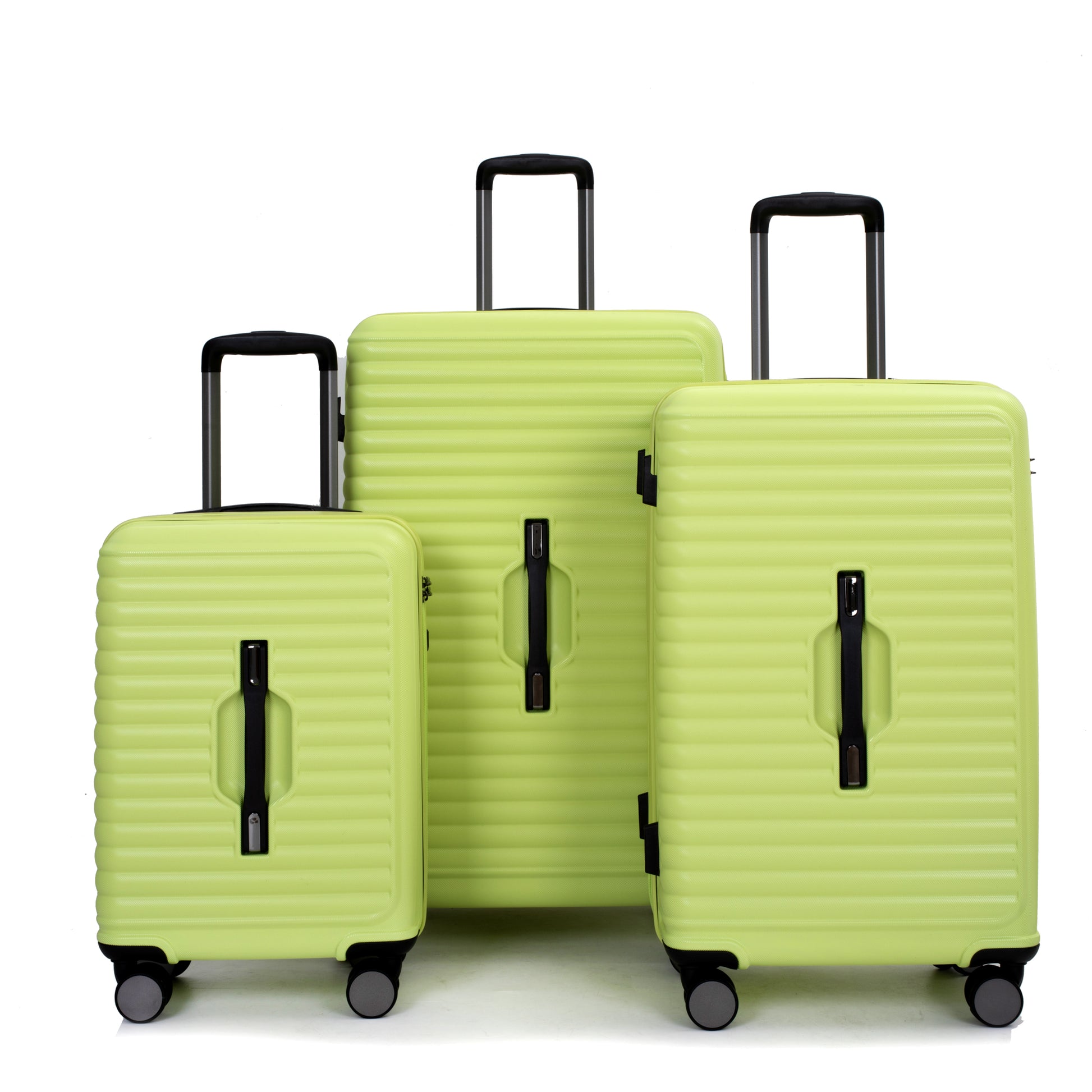 3-Piece Luggage Set — PC+ABS, 360-Degree Spinner Wheels, TSA Lock, Light Green (20"/24"/28") - CALCUMART