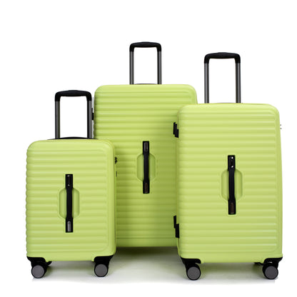 3-Piece Luggage Set — PC+ABS, 360-Degree Spinner Wheels, TSA Lock, Light Green (20"/24"/28") - CALCUMART