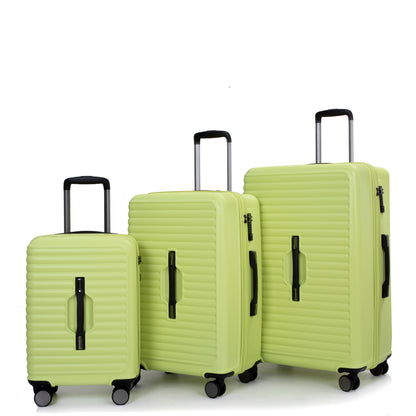 3-Piece Luggage Set — PC+ABS, 360-Degree Spinner Wheels, TSA Lock, Light Green (20"/24"/28") - CALCUMART